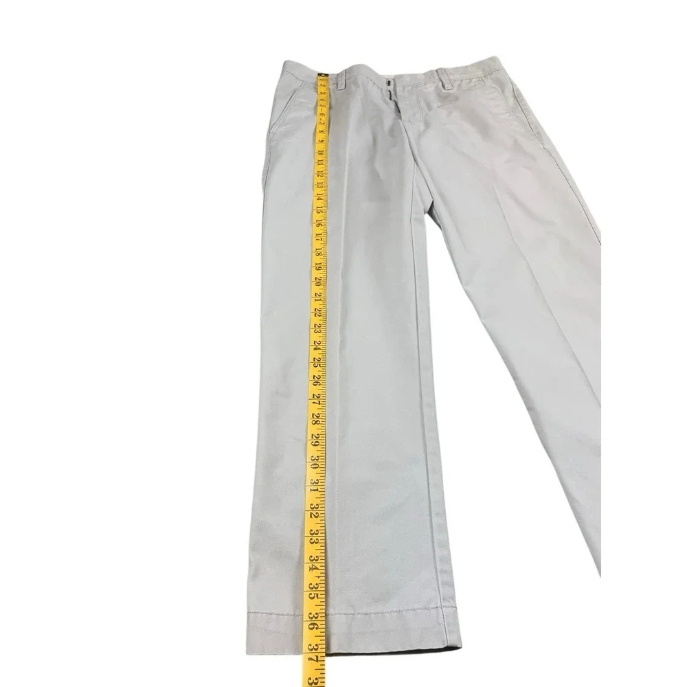 HAGGAR Life Khaki Mens Slim Fit Pants Gray Cotton Stretch 32x29‎